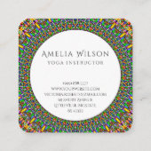 Carte De Visite Carré Mandala vif de jardin de jungle (Dos)