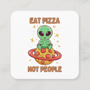Carte De Visite Carré Mangez de la pizza pas des gens