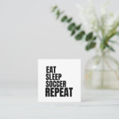 Carte De Visite Carré mangez sommeil soccer répéter (Debout devant)