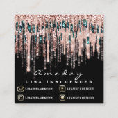 Carte De Visite Carré Manucure Clou Artiste Parties scintillant Dérive R (Devant)