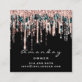 Carte De Visite Carré Manucure Clou Artiste Parties scintillant Dérive R (Dos)