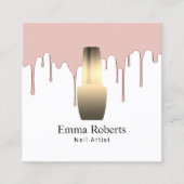 Carte De Visite Carré Manucure Rose de l'ongle Salon Manicuriste goutte  (Devant)