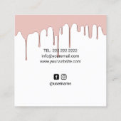 Carte De Visite Carré Manucure Rose de l'ongle Salon Manicuriste goutte  (Dos)