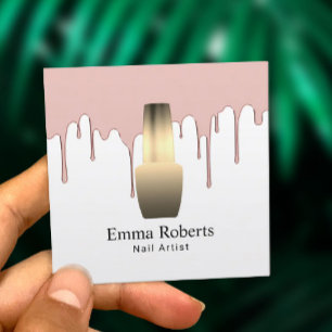 Carte De Visite Carré Manucure Rose de l'ongle Salon Manicuriste goutte 