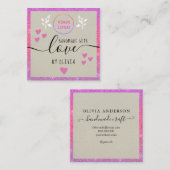 Carte De Visite Carré Manuscrit de la ombre (Devant / Derrière)