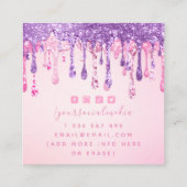 Carte De Visite Carré Maquillage à double Parties scintillant rose et po (Dos)