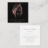 Carte De Visite Carré Maquillage Abstrait Faux Rose moderne (Devant / Derrière)