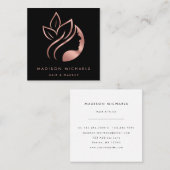 Carte De Visite Carré Maquillage Abstrait Faux Rose moderne (Devant / Derrière)