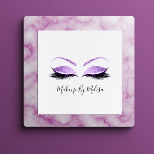 Carte De Visite Carré Maquillage Artisse Lashes Extension Violet violet