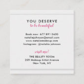 Carte De Visite Carré Maquillage artiste 3d fuchsia lèvres moderne gris  (Dos)