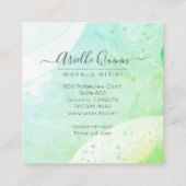 Carte De Visite Carré Maquillage Artiste Aquarelle Moderne Formes Script (Dos)