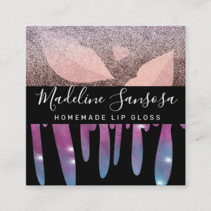 Carte De Visite Carré Maquillage Artiste Beauté Parties scintillant de l