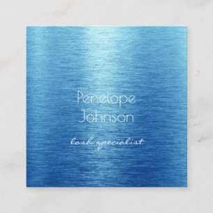 Carte De Visite Carré Maquillage Artiste Bleu Brûlé Métal Glam