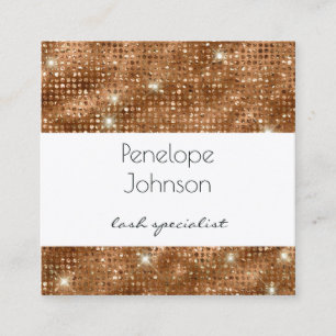 Carte De Visite Carré Maquillage Artiste Bronze Sparkle Glam