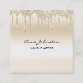 Carte De Visite Carré Maquillage Artiste Champagne Parties scintillant e (Devant)