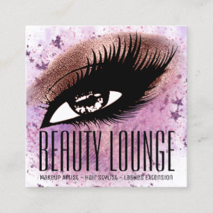Carte De Visite Carré Maquillage Artiste Cheveux Eyelash Parties scintil