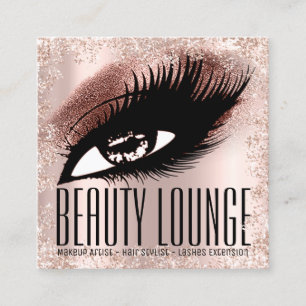 Carte De Visite Carré Maquillage Artiste Cheveux Eyelash VIP Rose Profes