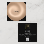 Carte De Visite Carré Maquillage Artiste Code QR Logo Noir Blanc Noir (Devant / Derrière)