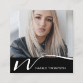 Carte De Visite Carré Maquillage Artiste Coiffeur Nail Tech Beauté Salon (Devant)