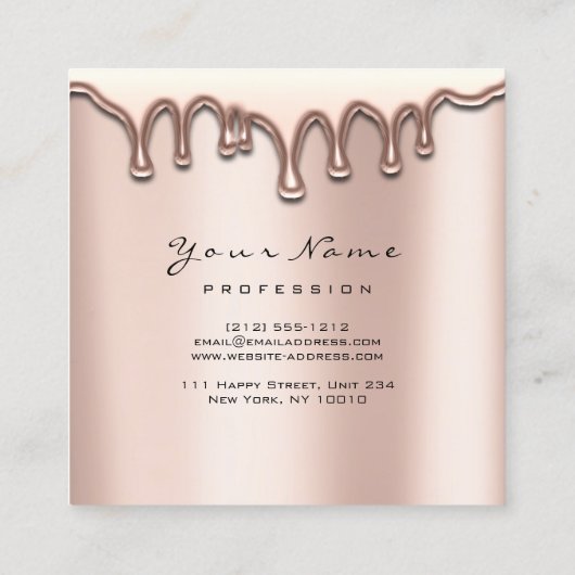 Carte De Visite Carré Maquillage Artiste Eyebrow Lash Parties scintillan (Dos)