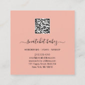 Carte De Visite Carré Maquillage Artiste Eyelash cheveux Brows Lips Blus (Dos)