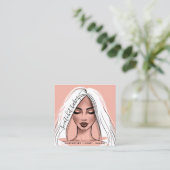Carte De Visite Carré Maquillage Artiste Eyelash cheveux Brows Lips Blus (Debout devant)