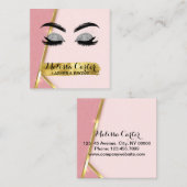 Carte De Visite Carré Maquillage Artiste Eyelash Extensions Lashes Brows (Devant / Derrière)