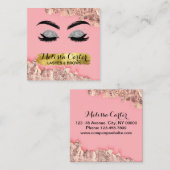 Carte De Visite Carré Maquillage Artiste Eyelash Extensions Lashes Brows (Devant / Derrière)