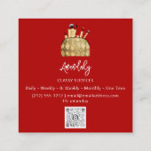 Carte De Visite Carré Maquillage Artiste Gold QRCode Logo Eyeshadow Red (Dos)