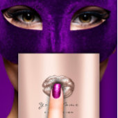 Carte De Visite Carré Maquillage Artiste Kiss Lips Rose or rose Carré