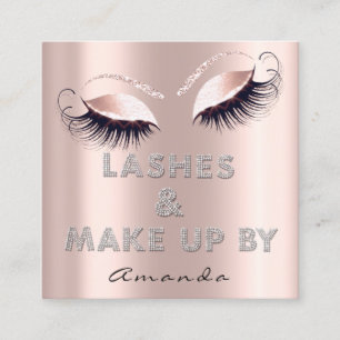 Carte De Visite Carré Maquillage Artiste Lash Extension Diamond Rose Gla