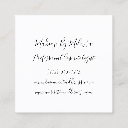 Carte De Visite Carré Maquillage Artiste Lashes Extension Blush Rose Fuc (Dos)