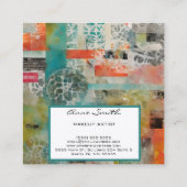 Carte De Visite Carré Maquillage Artiste Média mixte Abstrait Collage (Dos)