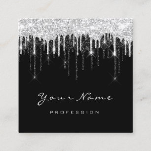 Carte De Visite Carré Maquillage Artiste Organisateur d'événements Gri