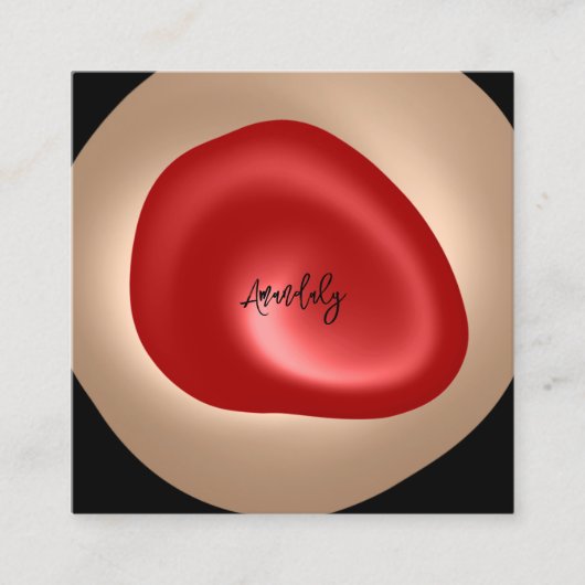 Carte De Visite Carré Maquillage Artiste QR Code Logo Rouge Black Nail M (Devant)