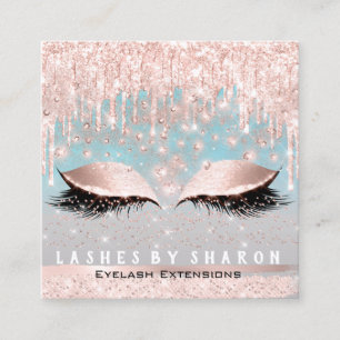Carte De Visite Carré Maquillage Artiste Yeux Lashes Crystal Drivers Ros