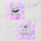 Carte De Visite Carré Maquillage Brows Eyelash QR Code Logo Beauty Studi (Devant / Derrière)