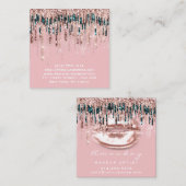 Carte De Visite Carré Maquillage de l'artiste de l'Influenceur Lèvres Ro (Devant / Derrière)