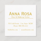 Carte De Visite Carré Maquillage de marbre pourpre foncé d'or populaire (Dos)