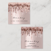 Carte De Visite Carré Maquillage du Rose de médias sociaux Drip (Devant / Derrière)