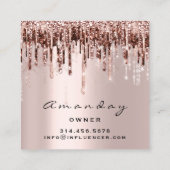 Carte De Visite Carré Maquillage du Rose de médias sociaux Drip (Dos)