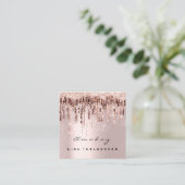 Carte De Visite Carré Maquillage du Rose de médias sociaux Drip (Debout devant)