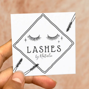 Carte De Visite Carré Maquillage Eyelash Artiste Coute Lash Logo Beauty 
