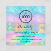 Carte De Visite Carré Maquillage Eyelash Microblade Drivers Logo Purple  (Dos)