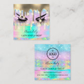 Carte De Visite Carré Maquillage Eyelash Microblade Drivers Logo Purple (Devant / Derrière)