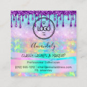 Carte De Visite Carré Maquillage Eyelash Microblade Nails Studio Purple  (Dos)