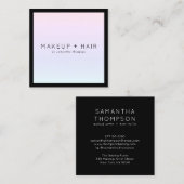 Carte De Visite Carré Maquillage holographique moderne dégradé rose (Devant / Derrière)