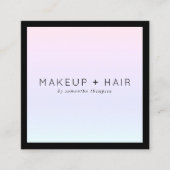 Carte De Visite Carré Maquillage holographique moderne dégradé rose (Devant)