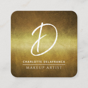 Carte De Visite Carré Maquillage minimaliste moderne Artiste Monogram Go