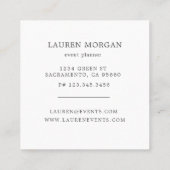 Carte De Visite Carré maquillage moderne faux or tourbillon carré Carte  (Dos)